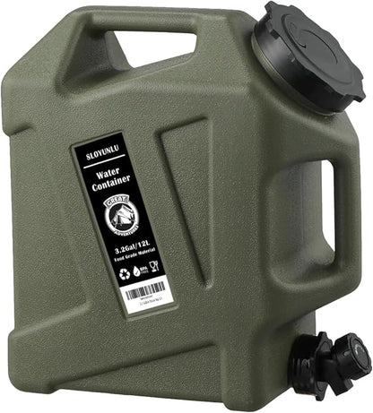 3.2 Gallon Water Storage Containers BPA Free for Camping, Large Capacity Water Tank with Spigot, Portable Emergency Water Storage for Outdoor Camping & Survival Kit