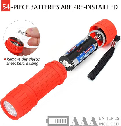 FASTPRO 18-Pack, 9-LED Mini Flashlight Set, AAA Batteries are Included and Pre-Installed, Perfect for Class Teaching, Camping, Wedding Favor