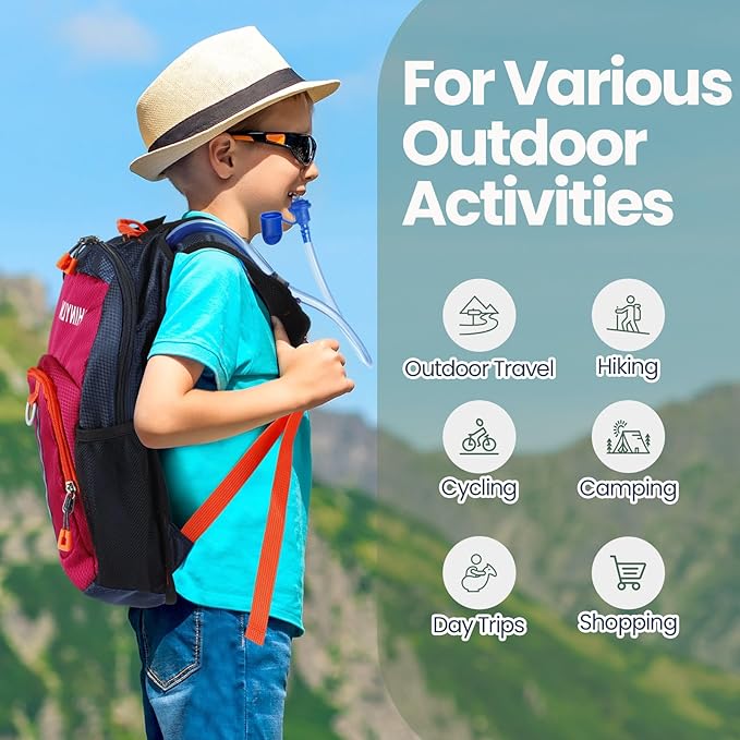 3 Pcs Kids Hydration Backpack with 1.5 L Water Bladder Hydration Pack for Kids Hydration Water Backpack for Kids Lightweight Insulated Water Pack for Boys Girls Biking Climbing Running Hiking
