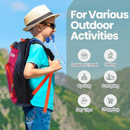 3 Pcs Kids Hydration Backpack with 1.5 L Water Bladder Hydration Pack for Kids Hydration Water Backpack for Kids Lightweight Insulated Water Pack for Boys Girls Biking Climbing Running Hiking