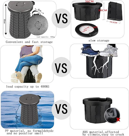 ALEVMOOM XXL Portable Toilet for Camping,880lbs Capacity,19.7" H Adjustable Portable Toilet with 7 Garbage Bags,Porta Potty for Adults,Collapsible Luggable Loo for Camping/Travel/Hiking/Car