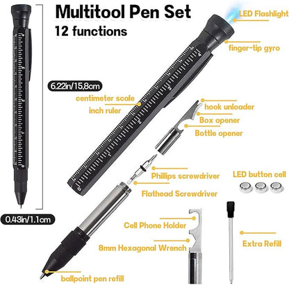 11 in 1 Multi-Tool Pen - Tools for Travel, Camping, Outdoor Activities and Everyday Use - Father's Day Dad Gift for Daughter Son, Birthday Father's Day Gift for Dad Grandpa Husband, Cool Gadgets