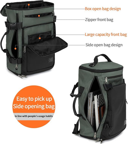 Gym Duffle Bag Backpack 4-Way Waterproof with Shoes Compartment for travel Sport Hiking laptop Business-Grey XL
