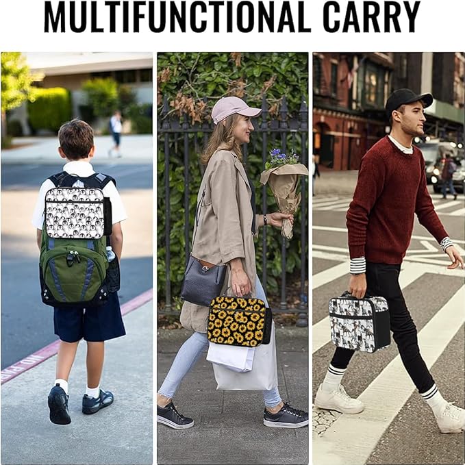 Sunflower Lunch Bag Reusable Insulated Lunch Box Keep Food Cooler Thermal Lunch Tote bags for Women Men