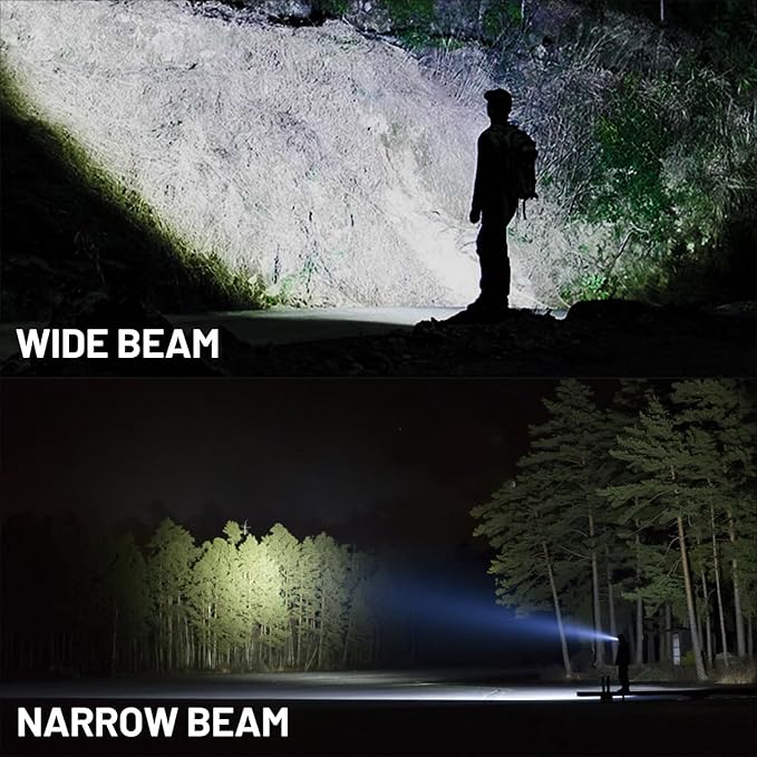 Rechargeable LED Flashlights High Lumens, 900,000 Lumens Super Bright Flashlights with 7 Lighting Modes, Long Lasting and Water Resistance, Powerful Flashlights for Home Camping Hiking(2 Pack)