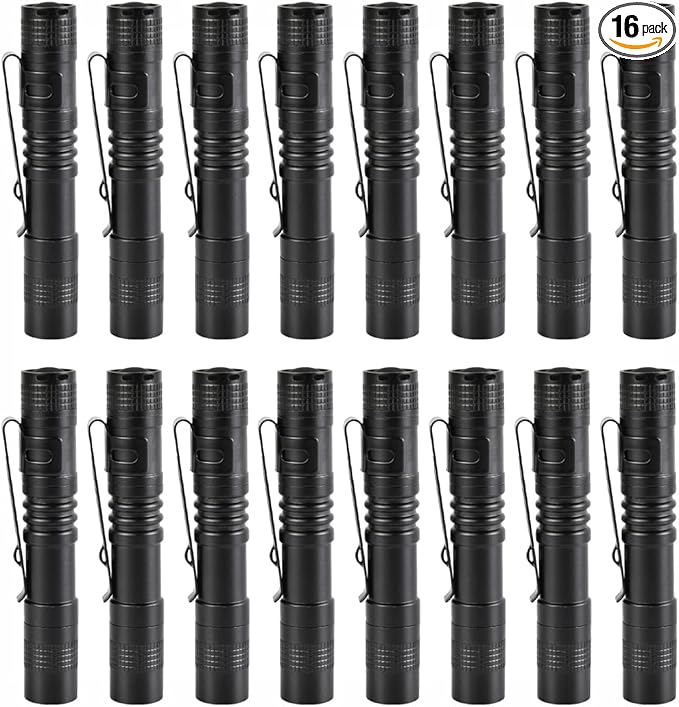 16 PCS LED Pen Light, Pocket Flashlight with Clip for Nurses, Portable Mini Flashlight Handheld Pen Light for Emergency, Overhaul, Outdoor Camping