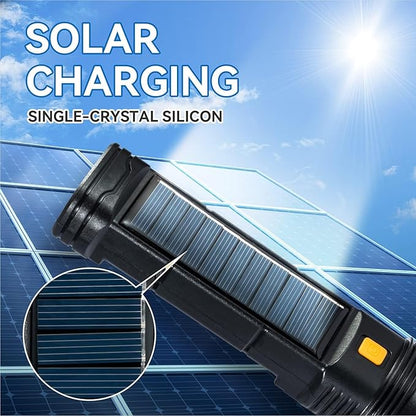 Multifunctional LED Flashlight, Mobile Power Supply for Phone Charging, Long Press to Control Brightness, 1200 lumens, 3 Modes and COB Side Lights, Portable Waterproof Lighting