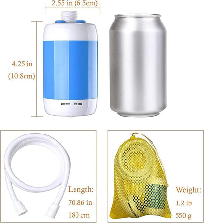 Portable shower USB shower pump rechargeable battery outdoor shower for trave camping camp suitable electric showerhead for hiking campsites