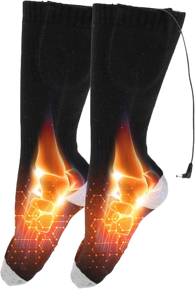 Heated Socks Electric Heated Socks Foot Bottom Heated Thermal Socks Winter Heating Socks for Men Women Outdoor Riding Camping Hiking Motorcycle Skiing Warm Winter Socks