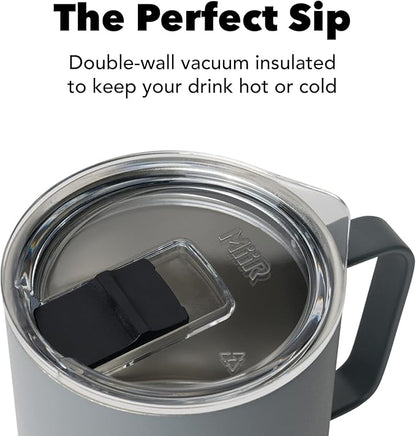 MiiR, Camp Cup, Vacuum Insulated, Stainless Steel with Slide Lid, BPA Free, Basal, 12 Fluid Ounces