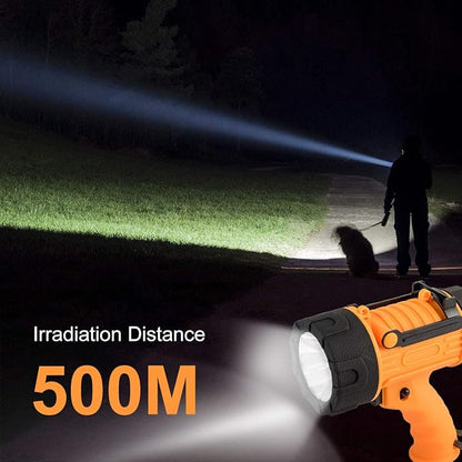 YIERBLUE Rechargeable Spotlight,Handheld rechargeable spotlight 18W waterproof Flashlight, Super Bright 100000 Lumens LED,10000mAh 20h Ultra-long Standby,Ideal Spotlight for Boating, Camping…
