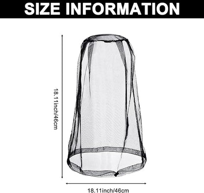 Mosquito Head Net Mesh, Bug Net for Head Mosquito Face Net for Outdoor Hiking Camping Fishing Mosquito and Insert Protection (2 Pack Black)