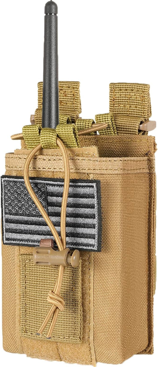 FRTKK Tactical Radio Holder Radio Holster Molle Radio Pouch Universal Radio Case Military Heavy Duty Radio Bag for Police Firefighter Two Ways Walkie Talkies Vest