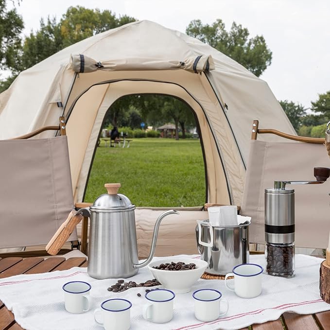 Yinder Mini Enamel Camping Coffee Mugs Metal Small Classic Portable White Campfire Mugs Bulk Vintage Cups with Handle for Coffee Tea Picnic Travel Indoor Outdoor Activities (36 Pcs,4 oz)