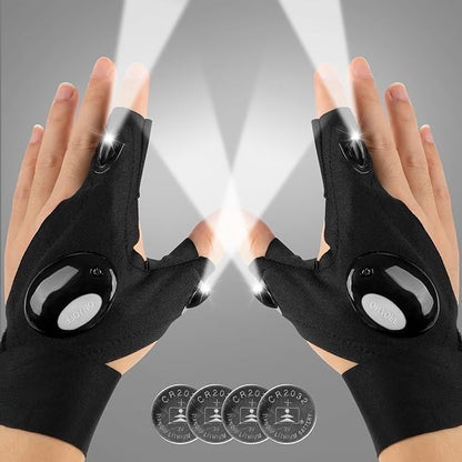 Mylivell Handsfree LED Flashlight Gloves, Unique Gift for Men Women Dad Him Boyfriend Husband, Ideal for Fishing Camping Repairing Bright Flexible Lighted Gloves Fathers Day Christmas Birthday Gifts