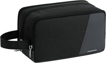 Vorspack Travel Toiletry Bag - Toiletry Bag for Men Water Resistant Skincare Bag Dopp Kit for Bathroom Toiletries Accessories Gifts - Black