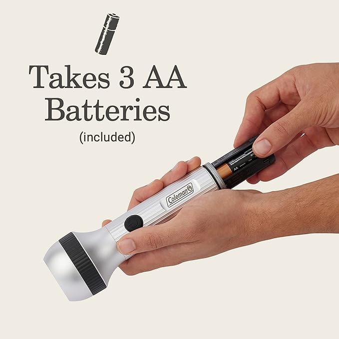 Coleman Classic LED Flashlight, Durable & Lightweight Flashlight with Carry Handle Shines up to 650 Lumens, Battery Operated Flashlight for Camping, Emergencies, & Home Usage