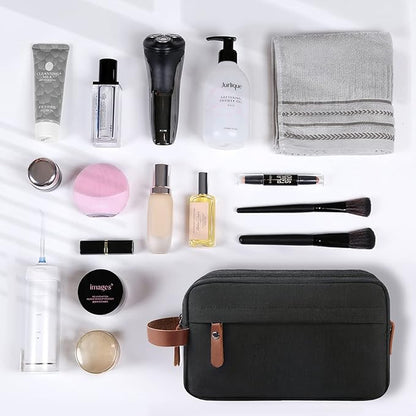Lubardy Toiletry Bag Oxford Cloth Toiletry Bag for men and women Portable Travel Shaving Dopp Kit Water-Resistant Cosmetic Bag Travel Organizer Storage for Accessories, Black