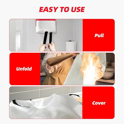 LaSyL Fire Blanket Emergency for Home, 40" x 40"(Pack of 1), Fire Supression Blanket Good for Home Safety, Kitchen, and Camping,Hurricane Preparedness Items