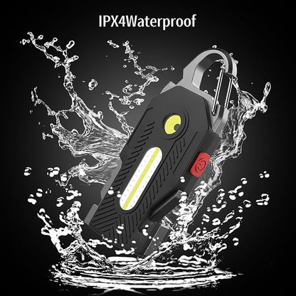 Small Flashlight Rechargeable, 6 Lighting Modes Bright Mini Pocket Light, Keychain Flashlight Multifunctional, Keychain Work Lights Powerful for Camping Fishing Hiking Emergency