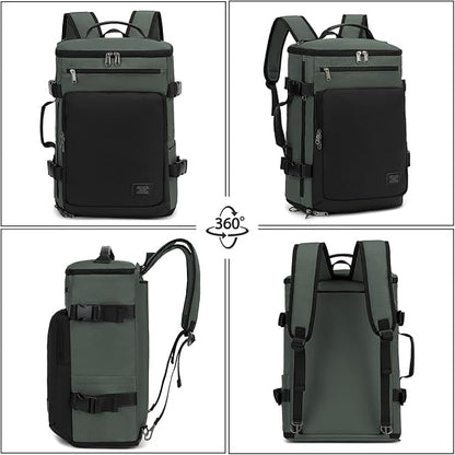 Gym Duffle Bag Backpack 4-Way Waterproof with Shoes Compartment for travel Sport Hiking laptop Business-Grey XL