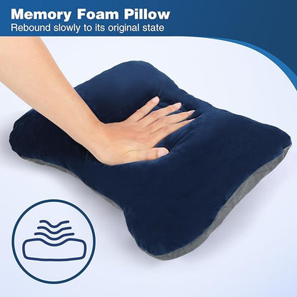 REDCAMP Memory Foam Camping Pillow for Sleeping Lightweight and Compressible, Travel Pillow for Camping, Hiking, Backpacking