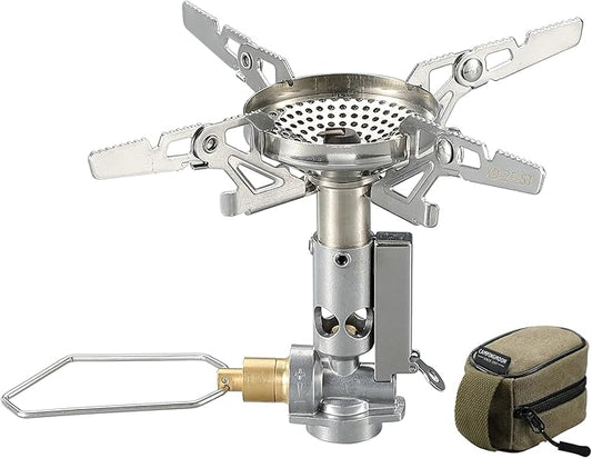 CAMPINGMOON Compact Foldable Stove w/Micro Regulator w/4Flex w/igniter XD-2F