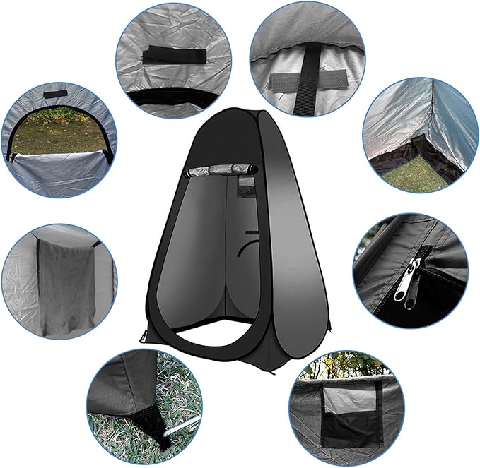 Portable Outdoor Camping Toilet Kit for Adults,Pop Up Privacy Tent, Camping Folding Toilet, 30 Toilet Bags, Washable Foldable for Travel, RV, Car, Beach, Hiking