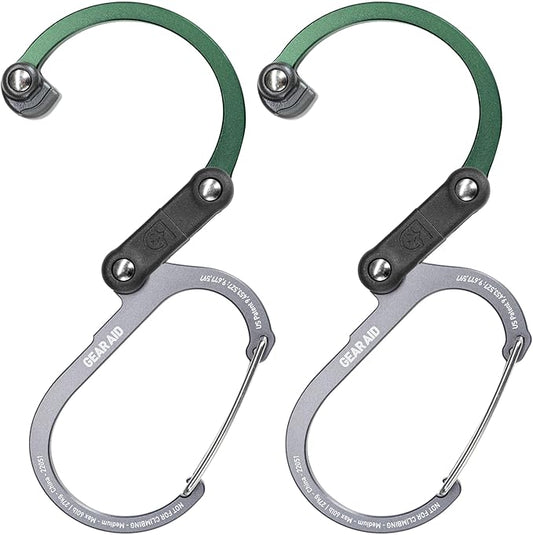 GEAR AID HEROCLIP 360° Swivel Carabiner Gear Clip and Hook (Medium) for Camping, Backpack, Suitcases and Garage Organization