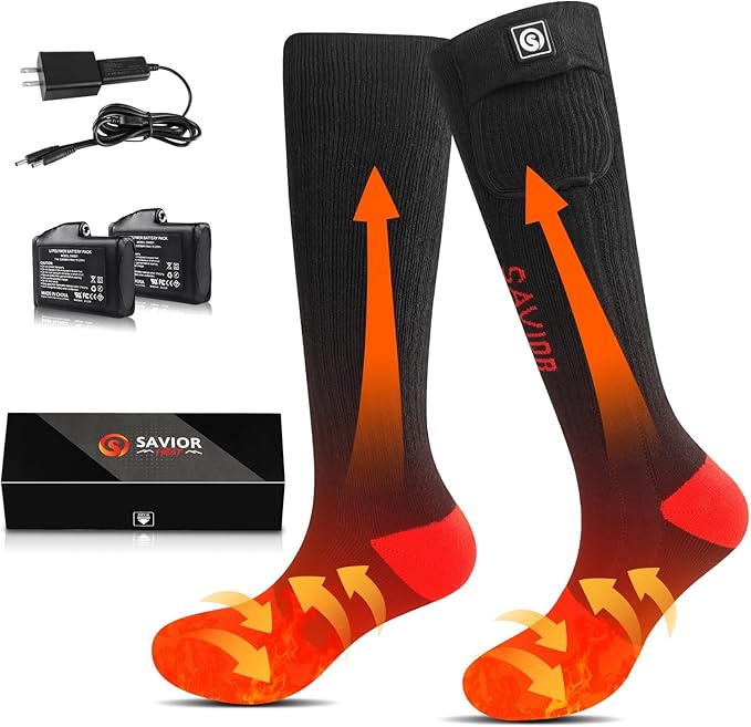 Heated Socks Men Women Battery Sock for Cold Feet Thermal Electric Socks for Camping Winter Footwarmers