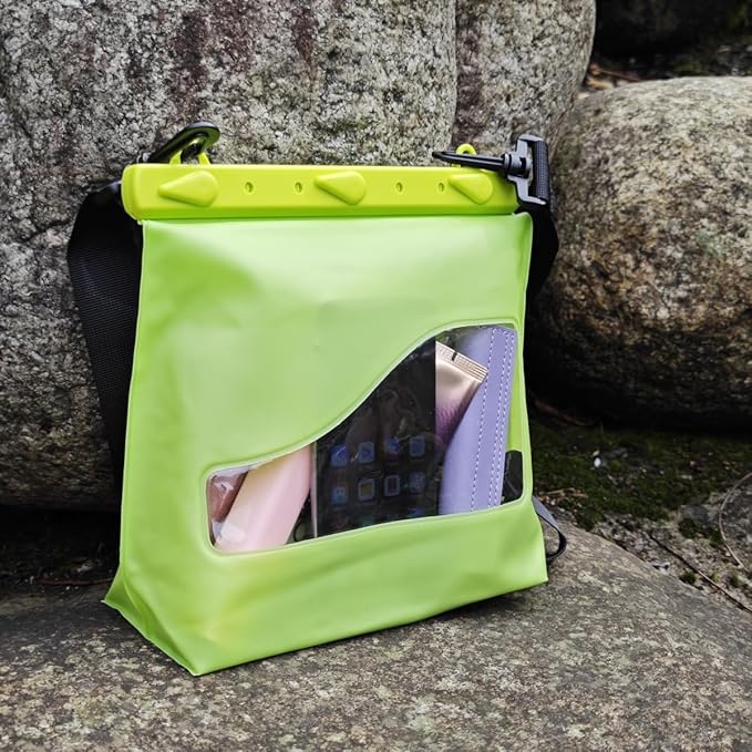 LAQ DESiGN STAYDRY Waterproof Bag, Dry Bag with Shoulder Strap for Swimming, Boating, Traveling, Snorkeling, Kayaking, Fishing, Diving, Hiking, Camping-Large (Green)