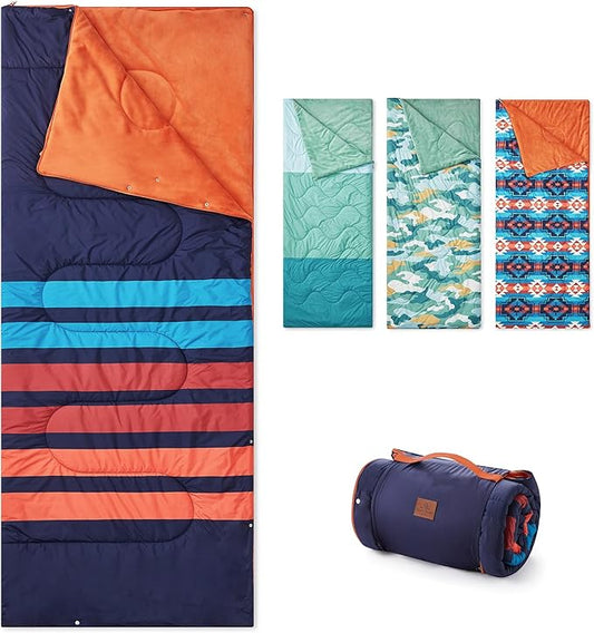 Cozy Bliss Puffy Camping Blanket Beach Mat Sleeping Bag 3 in 1 Multi Use, Packable Outdoor Blankets Warm Lightweight Down Alternative Filled 63"x78" for Travel Picnic Stadium Concerts