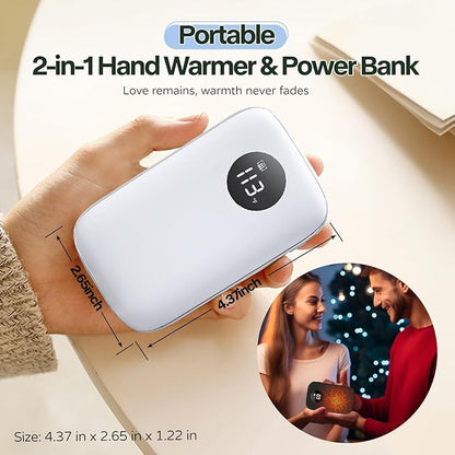 Hand Warmers Rechargeable,9600mAh Portable Pocket Heater Power Bank,10 Hours of Warmth,Dual-Sided Heating,Reusable,20W Fast Charging