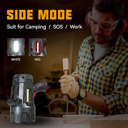 Durapower Rechargeable Spotlight, 150000 Lumens LED Spotlight Flashlight, IP44 Waterproof Handheld Spotlight for Indoor Outdoor Farm Camping Emergency
