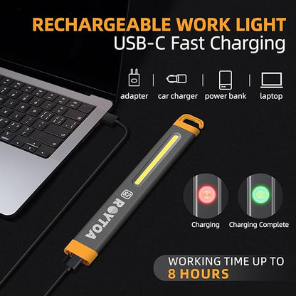 Rechargeable LED Flashlights High Lumens, COB LED Magnetic Work Light with Hook Super Bright Handheld Flashlight for Emergency, Camping, Hiking