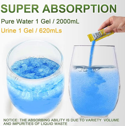 AOKE Portable Toilet Powder, 60 Pack Poo Gel for Camping Eco Absorbent Gel Liquid Waste Gelling and Deodorizing Powder, Emergency Toilet Waste Treatment for Outdoor Camping Hiking