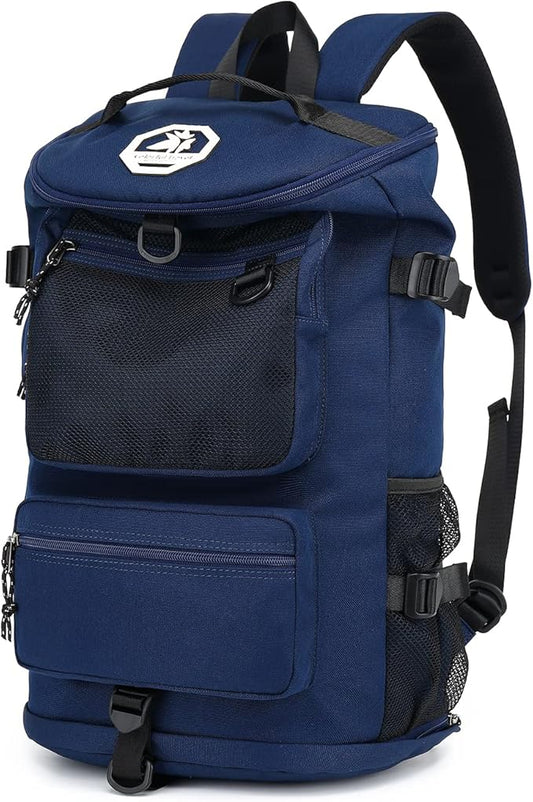 Gym Duffle Bag Backpack 4-Way Waterproof with Shoes Compartment for travel Sport Hiking laptop (dark blue) XL