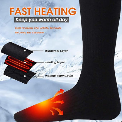 Svpro Rechargeable Electric Heated Socks for Men Women,Battery Powered Cold Weather Heat Socks, Outdoor Hunting Riding Camping Hiking Motorcycle Skiing Warm Winter Socks