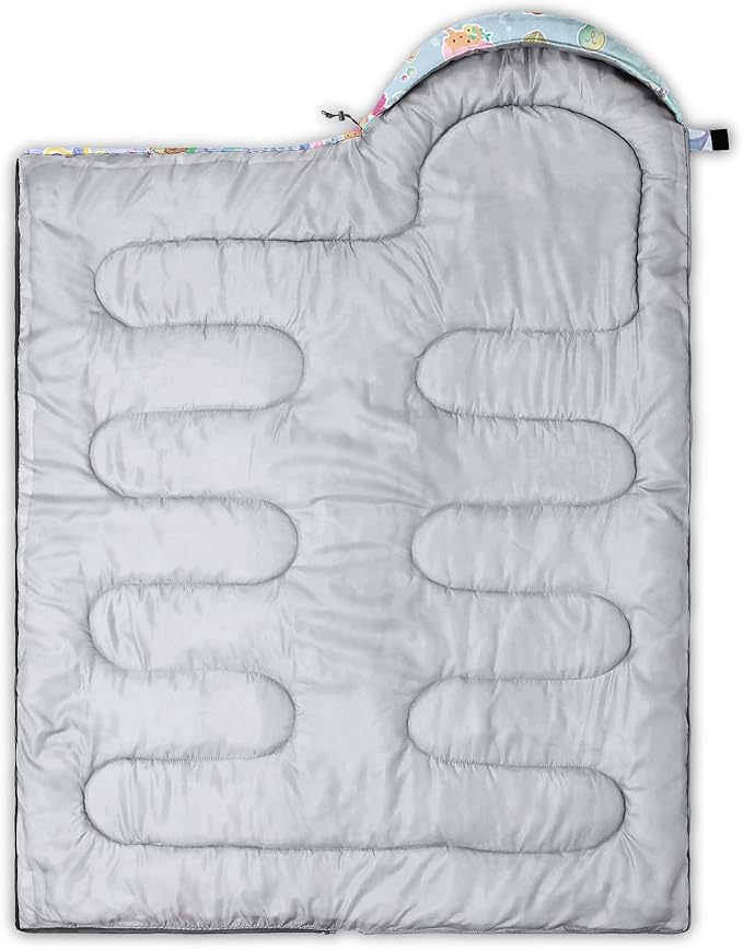 Kids Sleeping Bag for Boys Girls,Rocket Astronaut Moon Print-Lightweight Warm Portable Outdoor Indoor-Waterproof Cold Weather Resistant Sleeping Bag for Camping Hiking