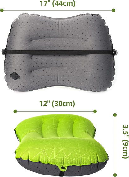 Camping Pillow - Inflatable Pillow - Travel Pillows for Backpacking & Airplane, Lumbar Support 2.0 Blow Up Pillows, Ultralight Compressible, Comfortable, Ergonomic Pillows