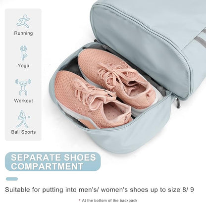 Coofay Small Gym Bag for Women - Waterproof, Lightweight, Sports Backpack with Shoe Compartment