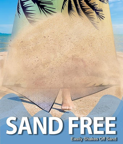Microfiber Beach Towel – Quick Dry Lightweight Sand Free Oversized Towel Accessories Travel Must Have Swim Pool Yoga Camping Packable Sandproof Resistant Gift Sunset 71''32''