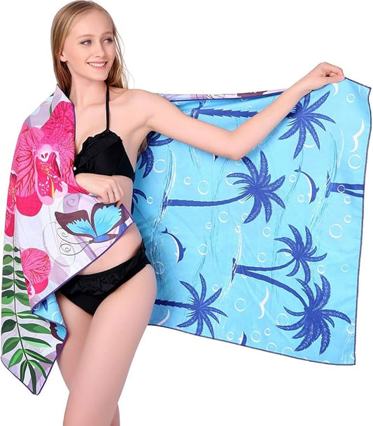 HAOKUN Microfiber Sand Free Beach Towel Blanket-Quick Fast Dry Super Absorbent Lightweight Thin Towel for Travel Pool Swimming Bath Camping Yoga Gym Sport Idea (Butterfly)