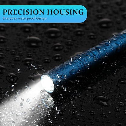 12 Pack LED Penlight Bulk, Pocket Flashlight with Clip, Aluminum Pen Flashlights Mini Pen Light for Nurses Hospital Outdoor Camping Emergency Hiking (Lake Blue)