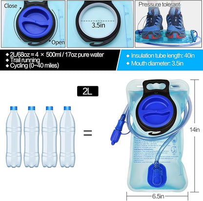 1/2/4/8 Pack Hydration Bladder, 1.5L/2L/2.5L/3L Water Reservoir, Leakproof Water Bladder Hydration Pack, Large Opening Water Storage Bladder Bag, for Cycling Hiking Camping