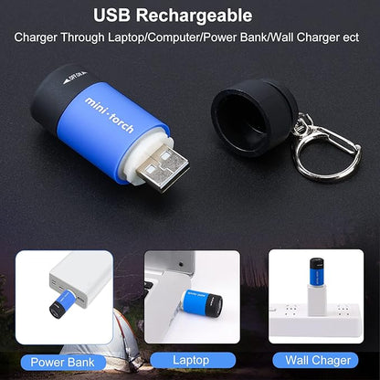 Mini Flashlight Keychain Rechargeable, Colorful Small LED Flashlight Torches for Kids/Adult Hiking Camping,Waterproof Pocket Flashlight for Kids for Backpack,(12 Pack)