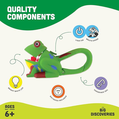 Big Discoveries LifeLight Animal Carabiner Flashlight – Fun Mini Animal Keychain Flash Lights for Kids, Adults, Nurses, Camping