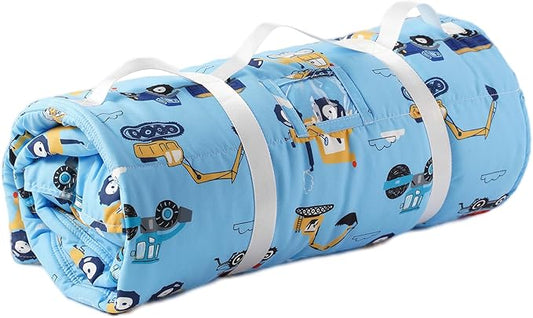 Bunnikins & Clover Toddler Nap Mat with Removable Pillow, Nap Mats for Preschool, Easy Clean Toddler Nap Pad for Kindergarten, Kids Sleeping Bag for Travel Camping