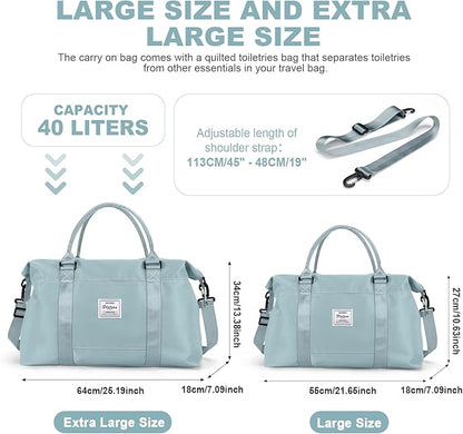 Travel Duffel Bag,Sports Tote Gym Bag,Shoulder Weekender Overnight Bag for Women