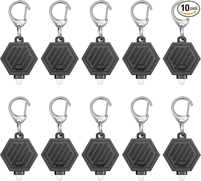 Uniclife 10 Pack LED Keychain Flashlight Mini LED Keychain Light 12 Lumen Portable Ultra Bright Battery Powered Key Ring Torch for Outdoor Camping Party Hiking and Emergency Lighting